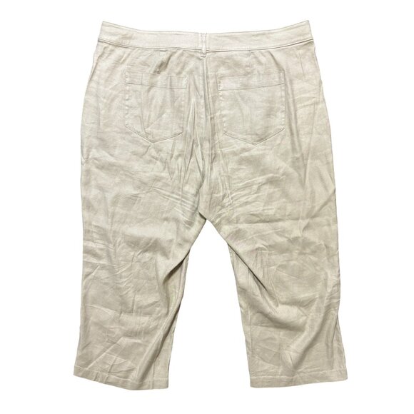 NEW NYDJ Cropped Utility Pants in Stretch Linen in Feather Tan SZ 16W - Picture 8 of 13